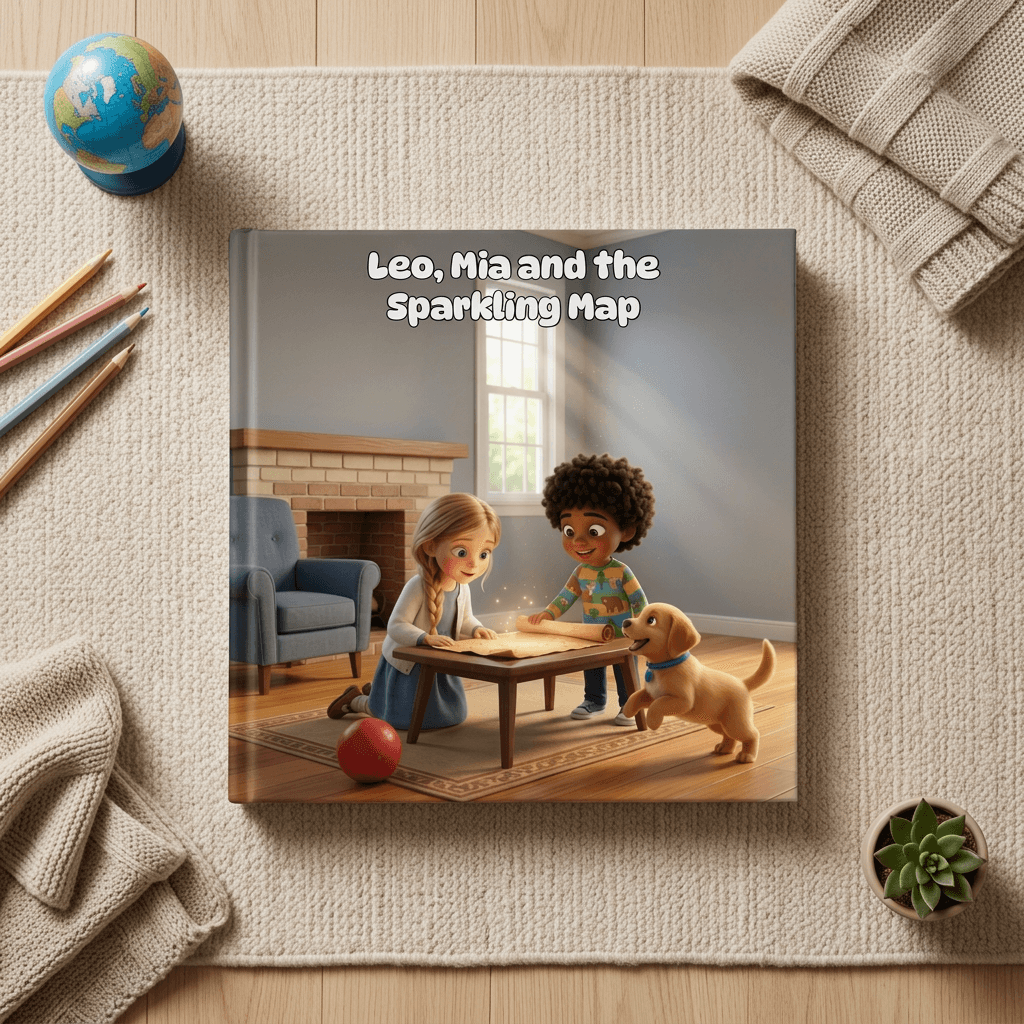Children reading the printed personalized book together